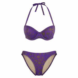 Victoria's Secret Animal Print Purple Brown Bikini